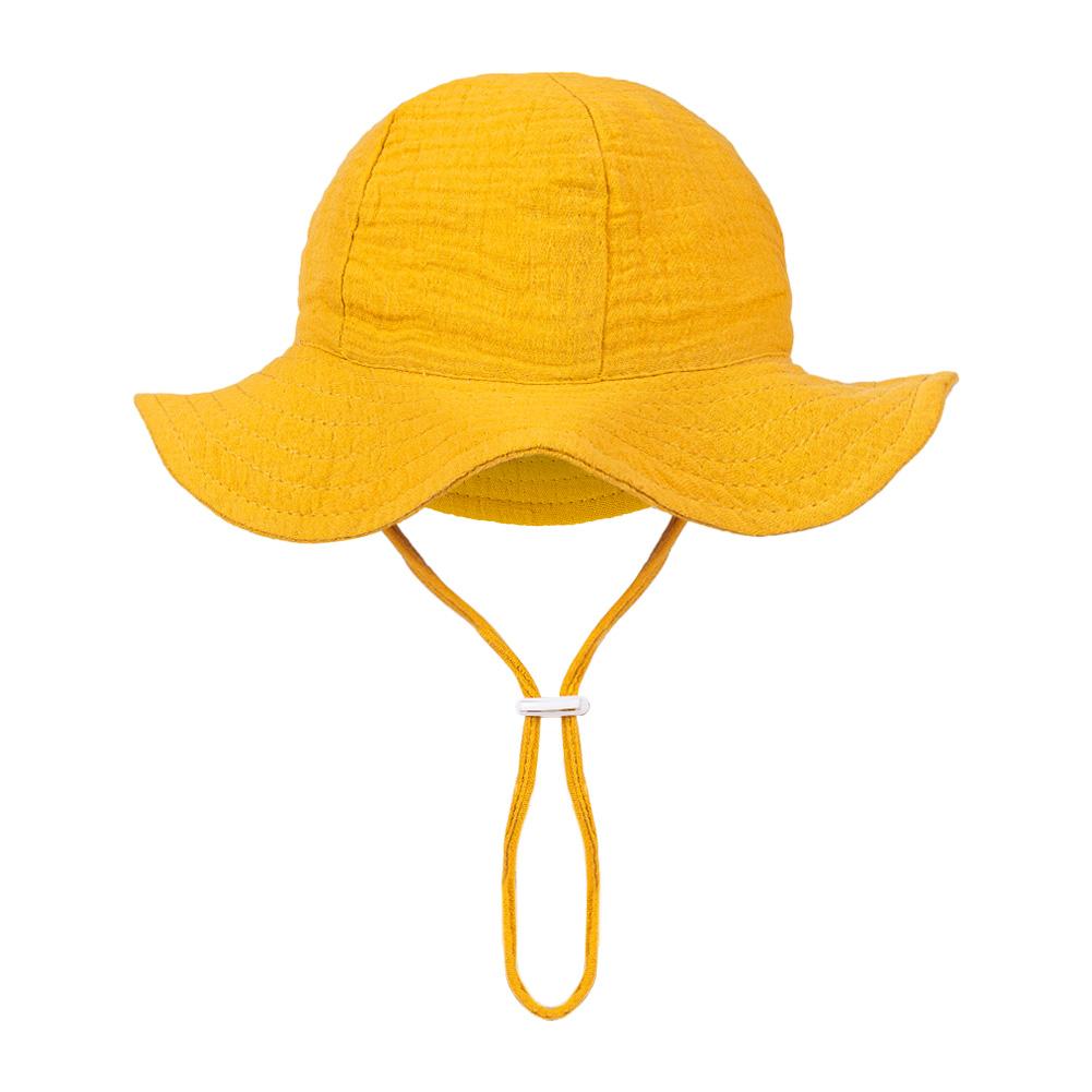 Floral Print Baby Bucket Hats Adjustable Solid Caps for Infant Boys Girls Sunscreen Outdoor Beanies Beach Fishing Headwraps