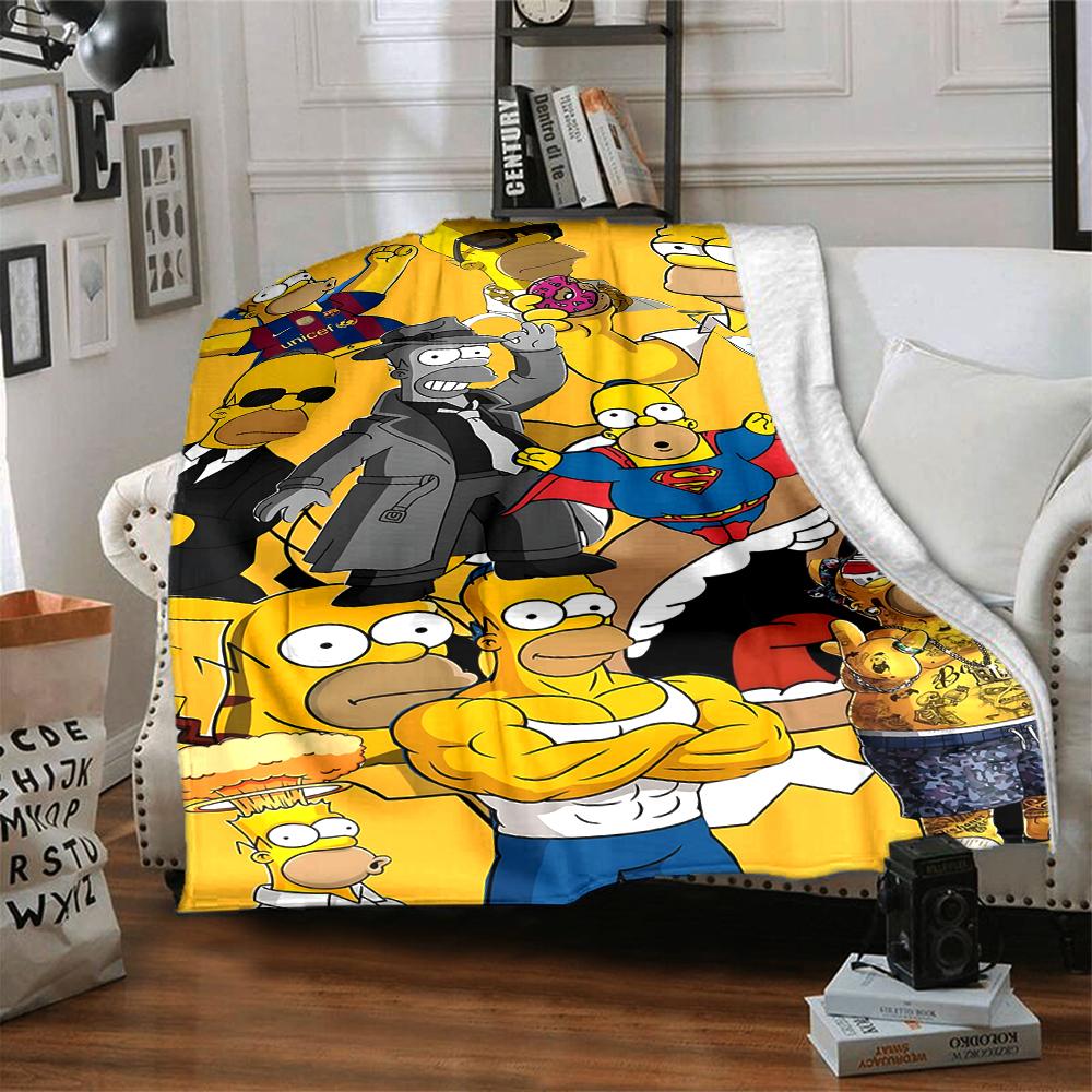 1Pc Simpsons Character Mashup Blanket Soft Throw Blanket For Home Bedroom Bed Sofa Travel Office Solid Christmas Blanket