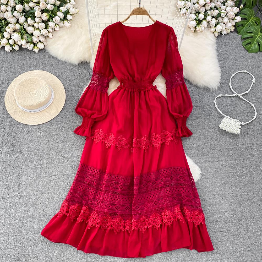 Новое повседневное весенне-летнее однотонное тонкое полное женское платье трапециевидной — фото 17