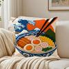 Ramen Pillow Japanese Retro Illustration Cushion Cushion Cover Pillowcase Antidustmite Living Room Sofa Decor Cushion Room