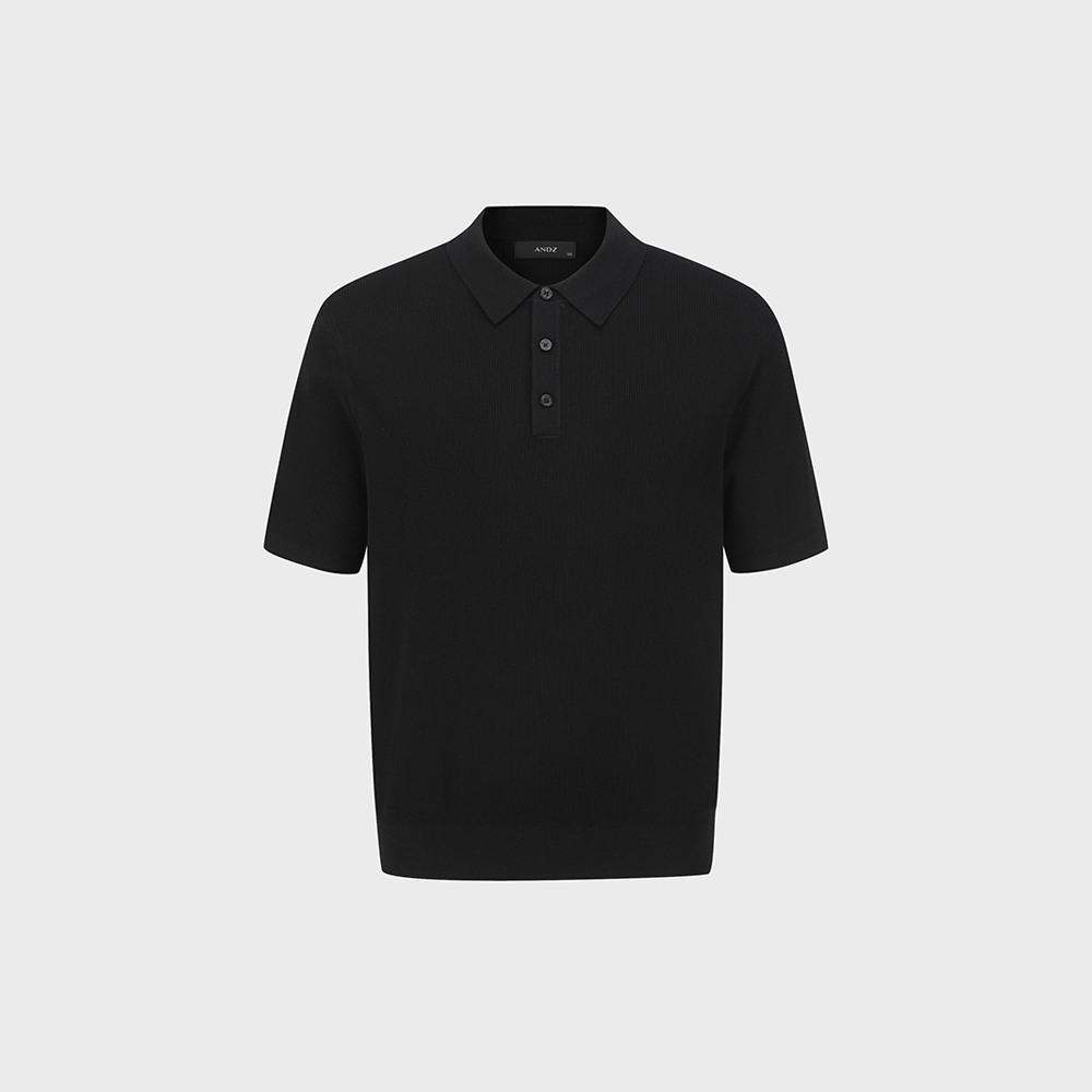 AND Z Men'S) Ribbed Collared Knit_Bzf2Et1105Bk