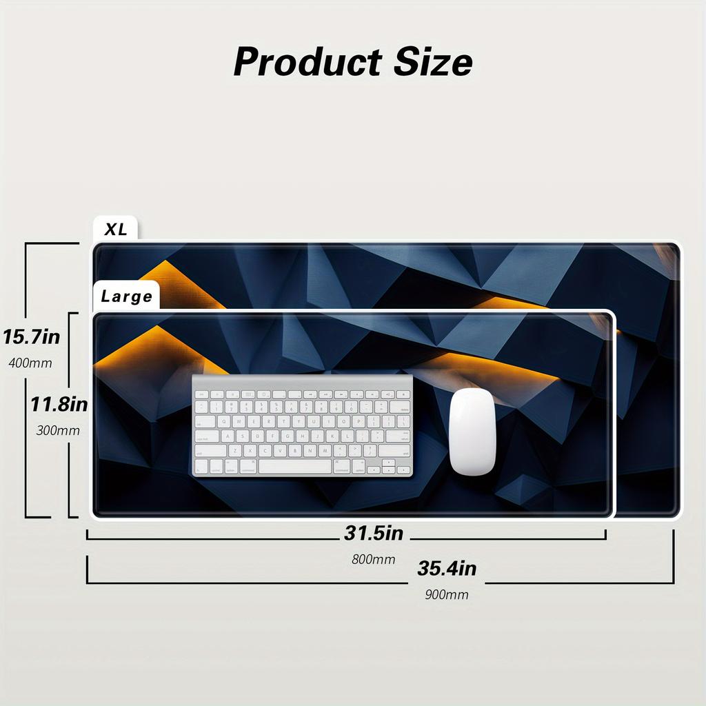 Large 3D Geometric Mouse Pad MM Desk Mat Non-Slip Rubber Computer pad for PC Gaming accessories Office Home work carpet