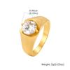 Fashion White/Yellow Zircon Ring for Women, Gold Plated Stainless Steel High Polished Rings, Wedding Little Luxury Jewelry Gift
