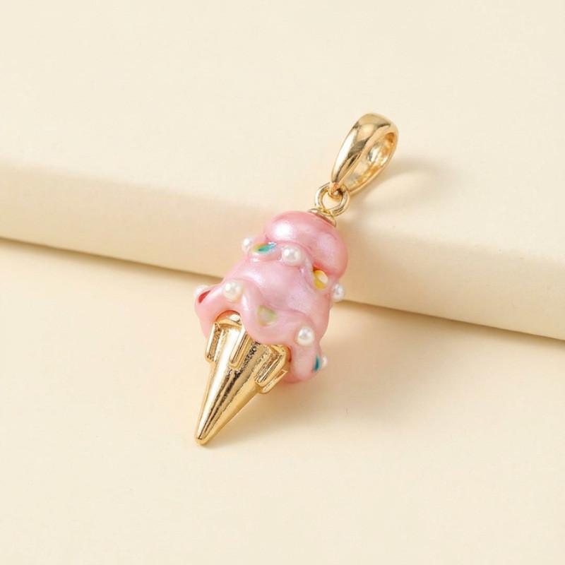 Ice Cream Necklace With Pearl Pendant For Casual Wear Perfect Gift For Teens