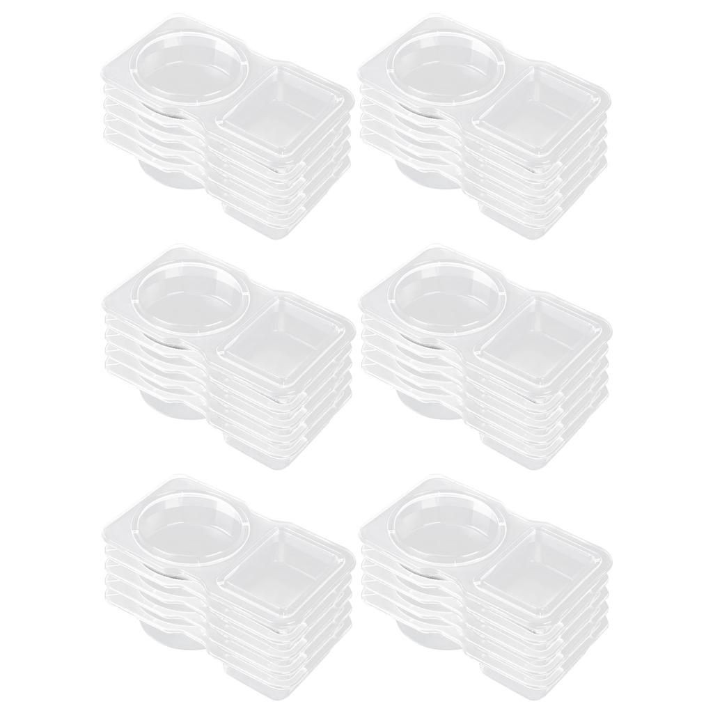 Double Compartment Condiment Container Snacks Storage Organizers for Travel Transparent Sauces Dressings Holders