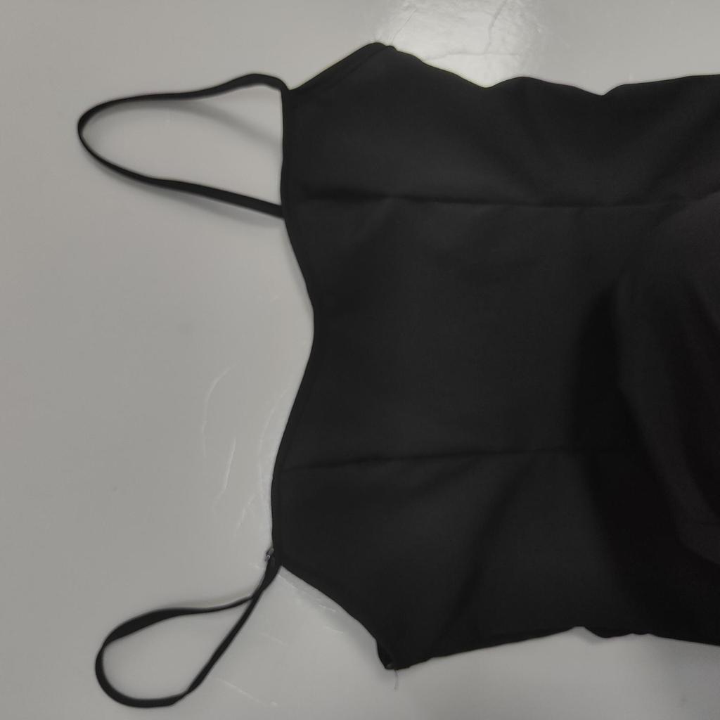 2025 Spring Women's Fashion Temperament Suspenders Contrast Color Loose Swing Holiday Waist Dress