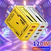 120 W 4 porty Super szybkie ładowanie PD typu C QC3.0 dla iPhone'a 16 15 14 13 12 11 Huawei Samsung Xiaomi US/EU Plug Charger