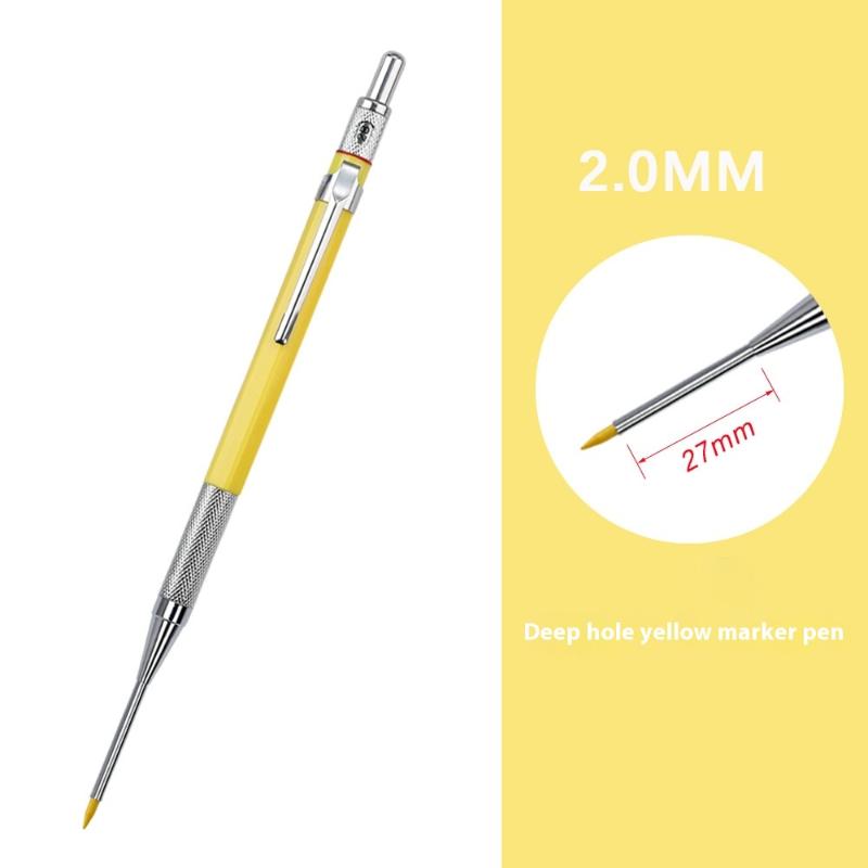 1 Stk. Tiefloch-Metall-2,0-mm-Holzbearbeitungs-Druckbleistift oder 8 Stk. 2,0 mm 2B Nachfüllmine Markierstift für Holzbearbeitung