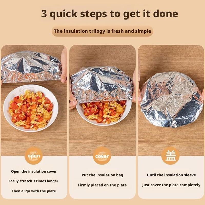 1/5/10/50 st Återanvändbara Isoleringar av Aluminiumfolie Miljövänliga Köksmatöverdrag för Skålar & Fat Förvaring För Köket