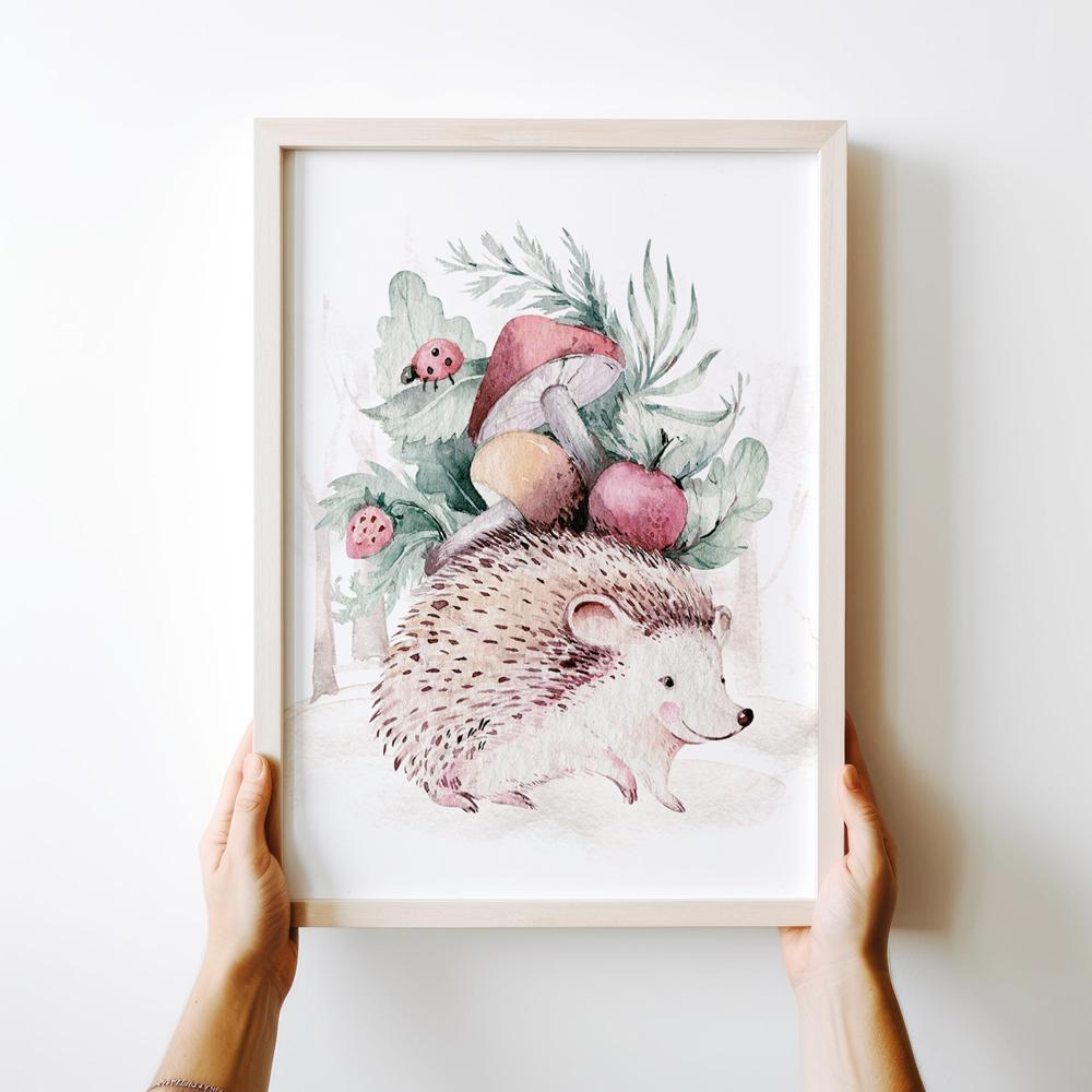 Poster Bilder für Kinder fürs Kinderzimmer Igel Waldtiere