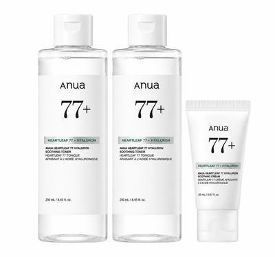 Heartleaf 77 Hyaluronic Soothing Toner Double Set 350ml + Heartleaf Cream 20ml