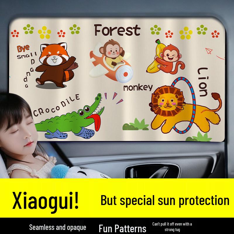 Rear Seat Blackout Sunshade Curtains for Kids