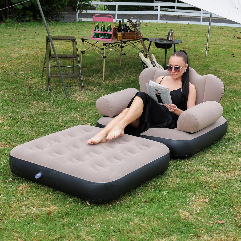 Inflatable Sofa Outdoor Adult Lazy Sofa Multifunctional Five In One Inflatable Bed Convenient Beach Sofa Foldable Lounge Chair