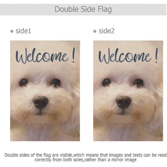 susiyo Bichon Dog Garden Flag 12''x18'' Seasonal Outdoor Flags & Banners Polyester Double-Sided Large Yard Flag Inch for Home Décor Lawn Patio