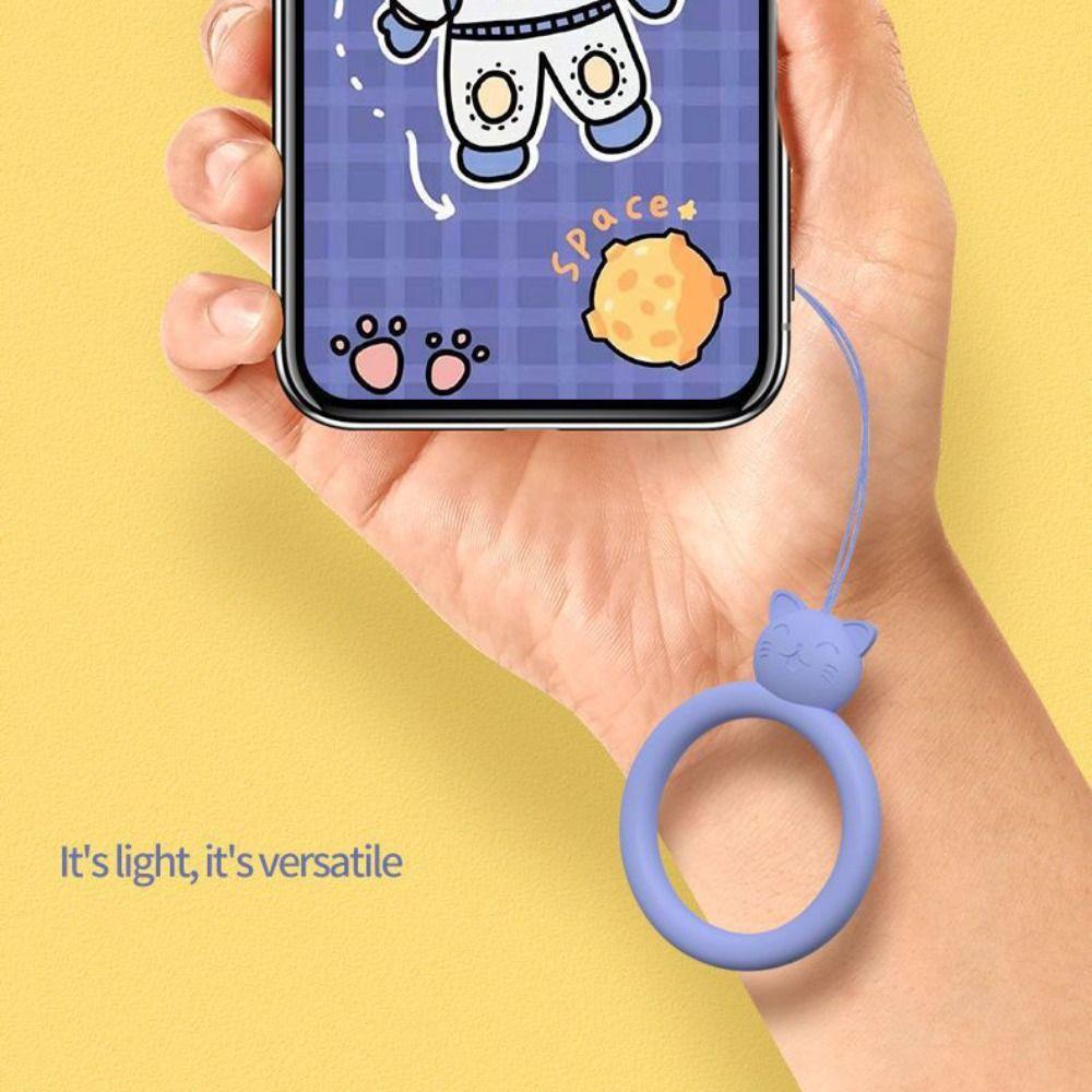 Anti-lost Lanyard Silicone Pendant Ring Silicone Phone Short Lanyard  Mobile Phone Case
