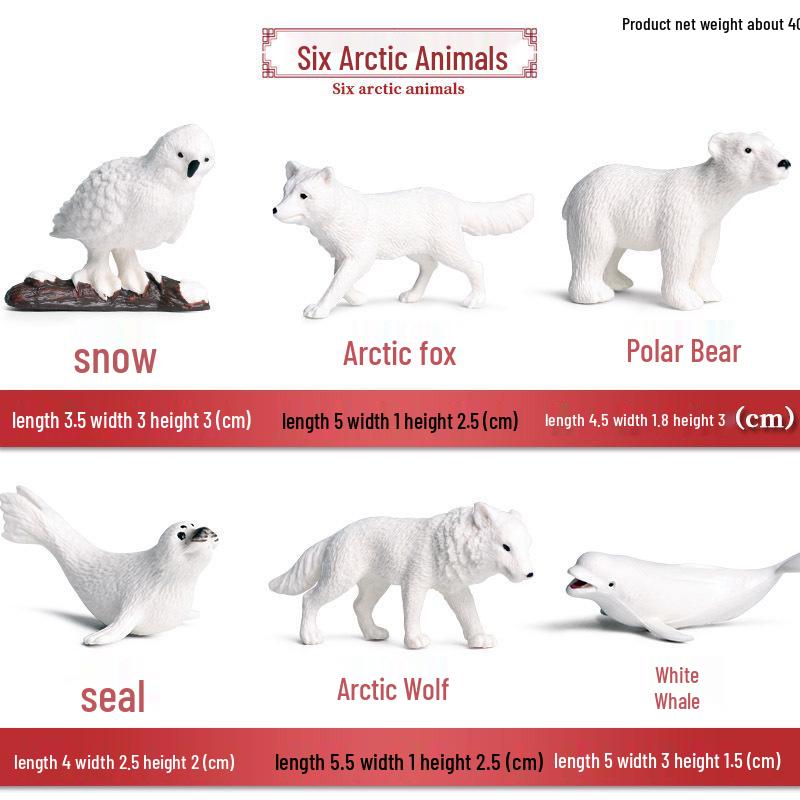 Polar Wildlife Animal Model Toy Set: Polar Bear & Penguin