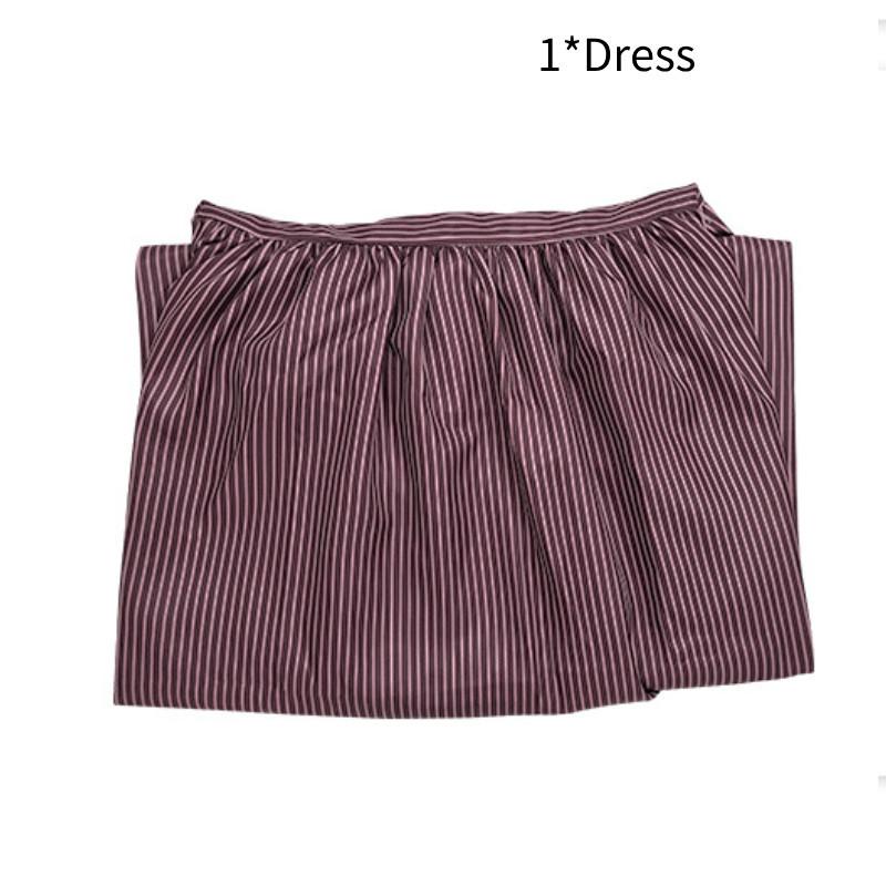 

Cosplay Medieval Polka Dot Costume Dress Brown Stripes Dress Womens Vintage Brown Stripe,XXXL