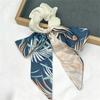 Silk Fabric Hair Scrunchie with Long Ribbon Bow Lightweight Elastic Hair Tie for Women and Girls Suitable for Various Hairstyles and Occasions