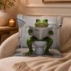 Bathroom Cat Reading On Toilet Cushion Cover Anti-dustmite Pillowcase Invisible zipper silky short plush Sofa cushion cover
