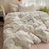 Floral Soft Cloud-Feel Double-Layer Gauze Bedding Set: Machine Washable, Small Student Dormitory Size, 3-Piece
