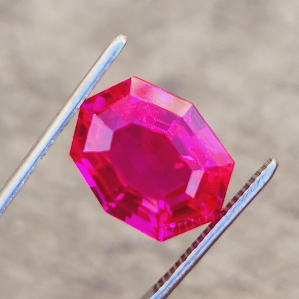 19.20 Ct Natural Pink Padparadscha Certified Gemstone Octagon Cut Gemstone