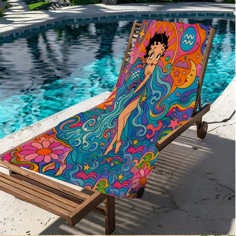 Doll Print Beach Towel, Versatile Lightweight Absorbent Beach Towel for Pool Surf Yoga Bathroom, Perfect Birthday Holiday Gift
