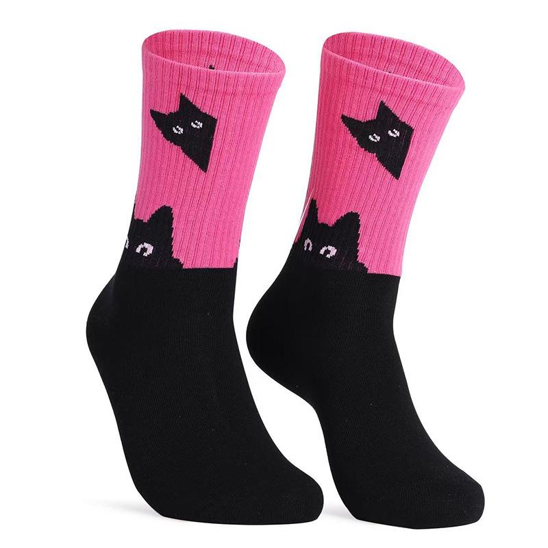 

Cat Rainbow Cotton Socks - Casual Unisex Design One Size