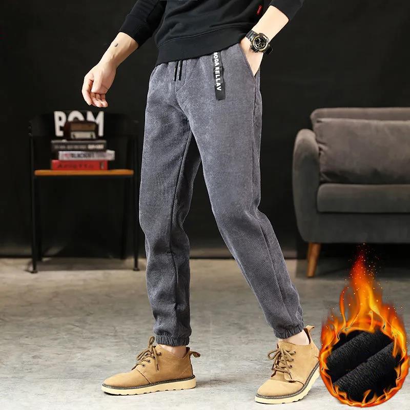 Hombre Invierno Plus Terciopelo Pantalones de pana más gruesos Pantalones  de chándal sueltos Pantalones casuales Harlan Fleece Pantalones para hombres  Talla grande M-4XL comprar a buen precio — entrega gratuita, reseñas reales