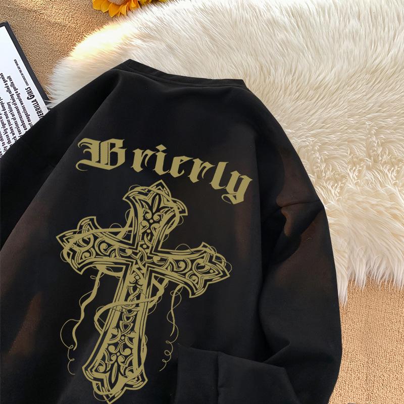 Herren Trendiger Hongkong-Stil Langarm-Innenpullover - Plus Samt, Kapuzenlos, Frühling/Herbst/Winter