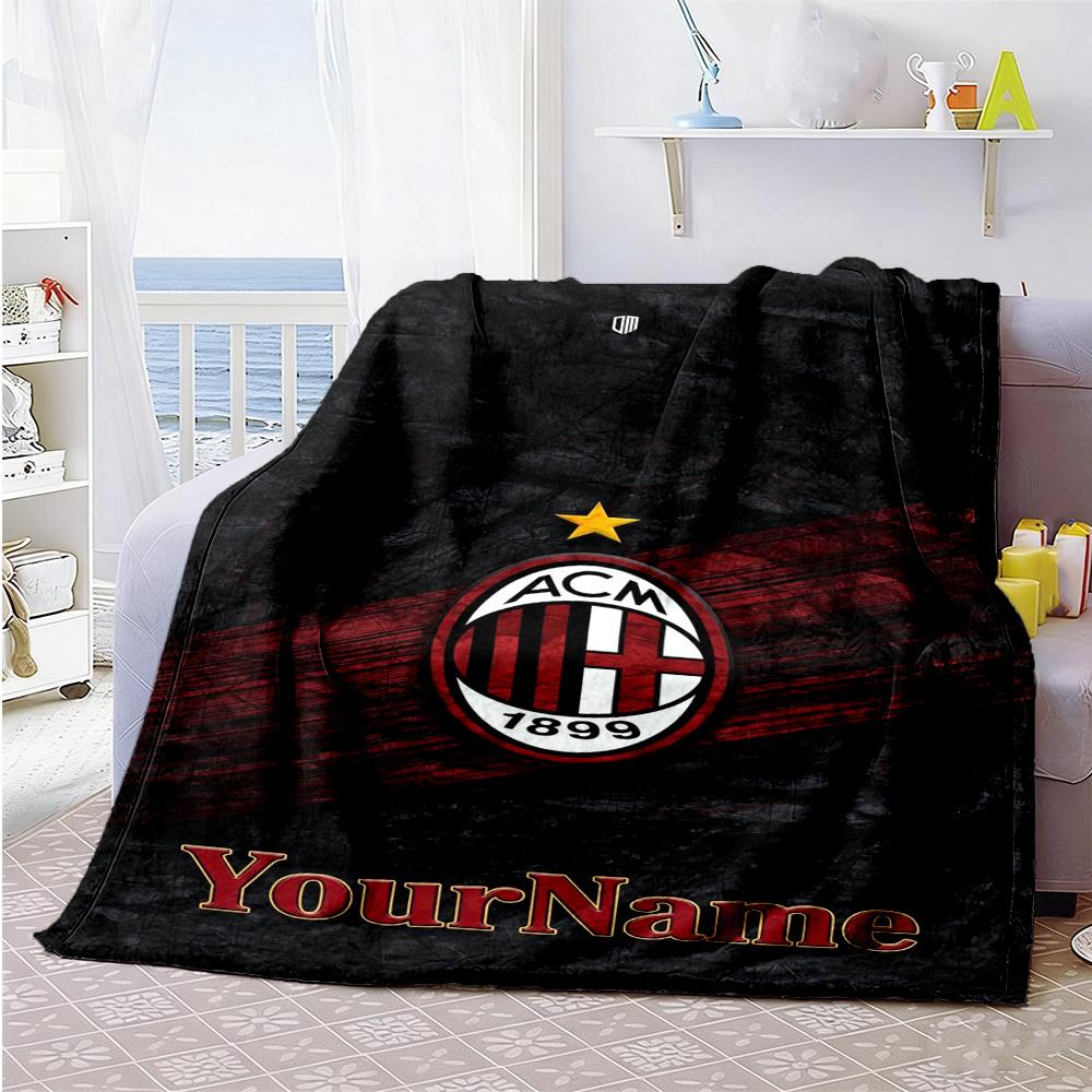 Ac Milan Personalized Name Blanket Gift Personalized Blanket Soft & Cozy for Seaside Home Decor Living Room Office Four Seasons Universal