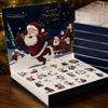 Cardboard Gift Boxes Christmas Countdown Packaging Box, Xmas Advent Calendar with 24 Decoration Slots, DIY Fillable Empty Present Storage Party