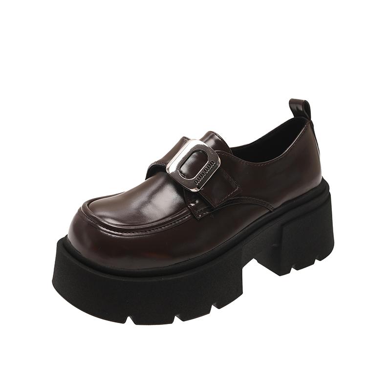 

Мода 2024 года, высококачественные осенние туфли Мэри Джейн на толстой подошве, женские туфли на высоком каблуке с круглой головкой, женская обувь для активного отдыха Zapatos Para Mujeres 39 коричневый