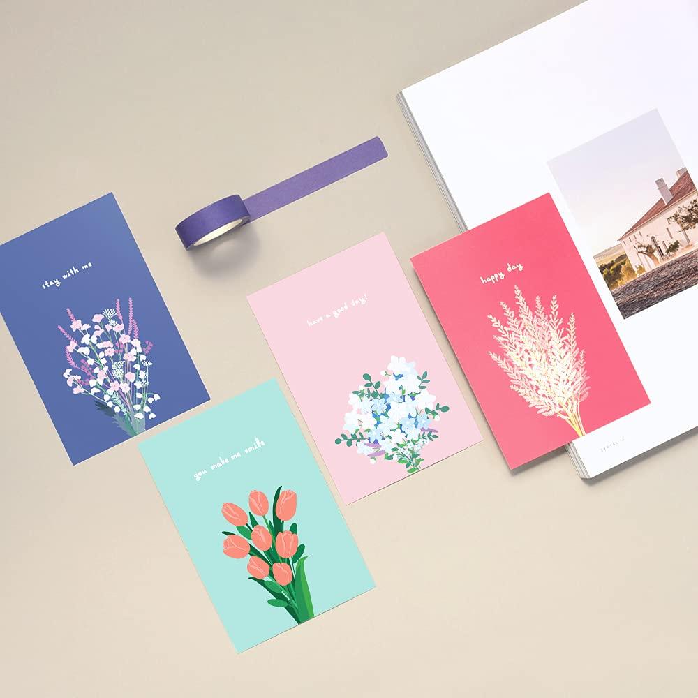 Monolike Flower for You Postcards 24 sets of emotionally designed postcards for daily beautiful rectangular postcards with a touch of and design