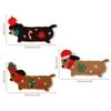 3pcs Beginner Knitting Kit,Adorable Dachshund Crochet Set with Christmas Theme,Includes Yarn, Step by Step Instructions,Tools,Family Craft Activities