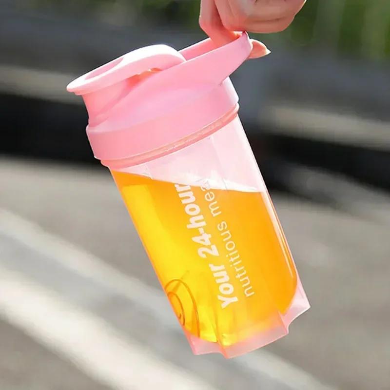 Hot Portable Shaker Cup for Men and Women Protein Powder Replacement Milkshake Mixing Cup Fitness Sports Water Cup Scale Bottle