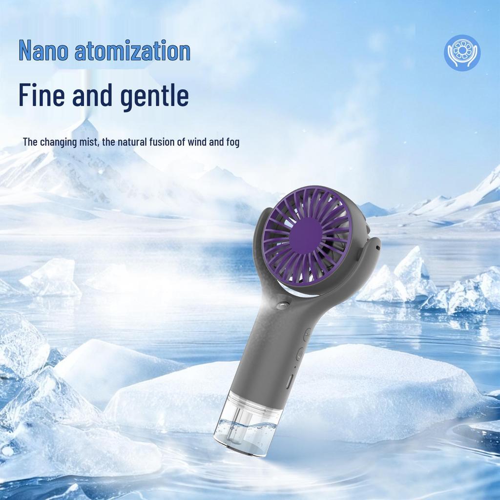 Portable Foldable Mini Fan with USB & Spray Function for Student Dorms