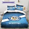 Set Biancheria da Letto con Motivo Logo Pittsburgh Penguins Copripiumino Federa Decorazione per la Casa Regalo (1 * copripiumino + 2 * federa, senza nucleo)