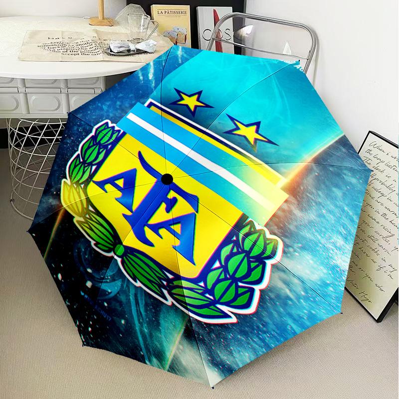 1PC Argentina Football club Printed Umbrella Folding umbrella, automatic umbrella 8-Frame for Travel, camping Fan gifts Christmas Gifts