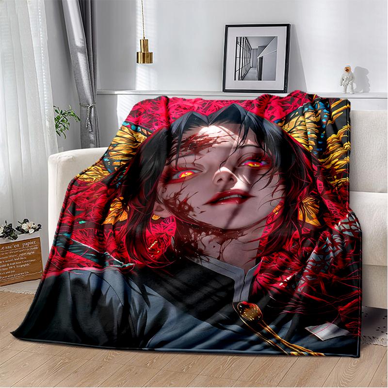 30 Style Demon S-Slayer Cartoon  Kamado Nezuko Anime Blanket,Soft Throw Blanket for Home Bedroom Bed Sofa Travel Office Kids