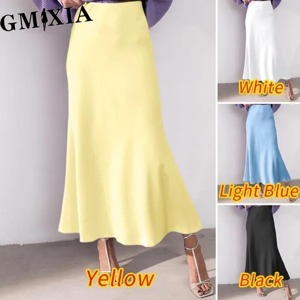 

GMXIA Women s Fashion Casual Summer Spring Leisure Skirt XXXXL жовтий