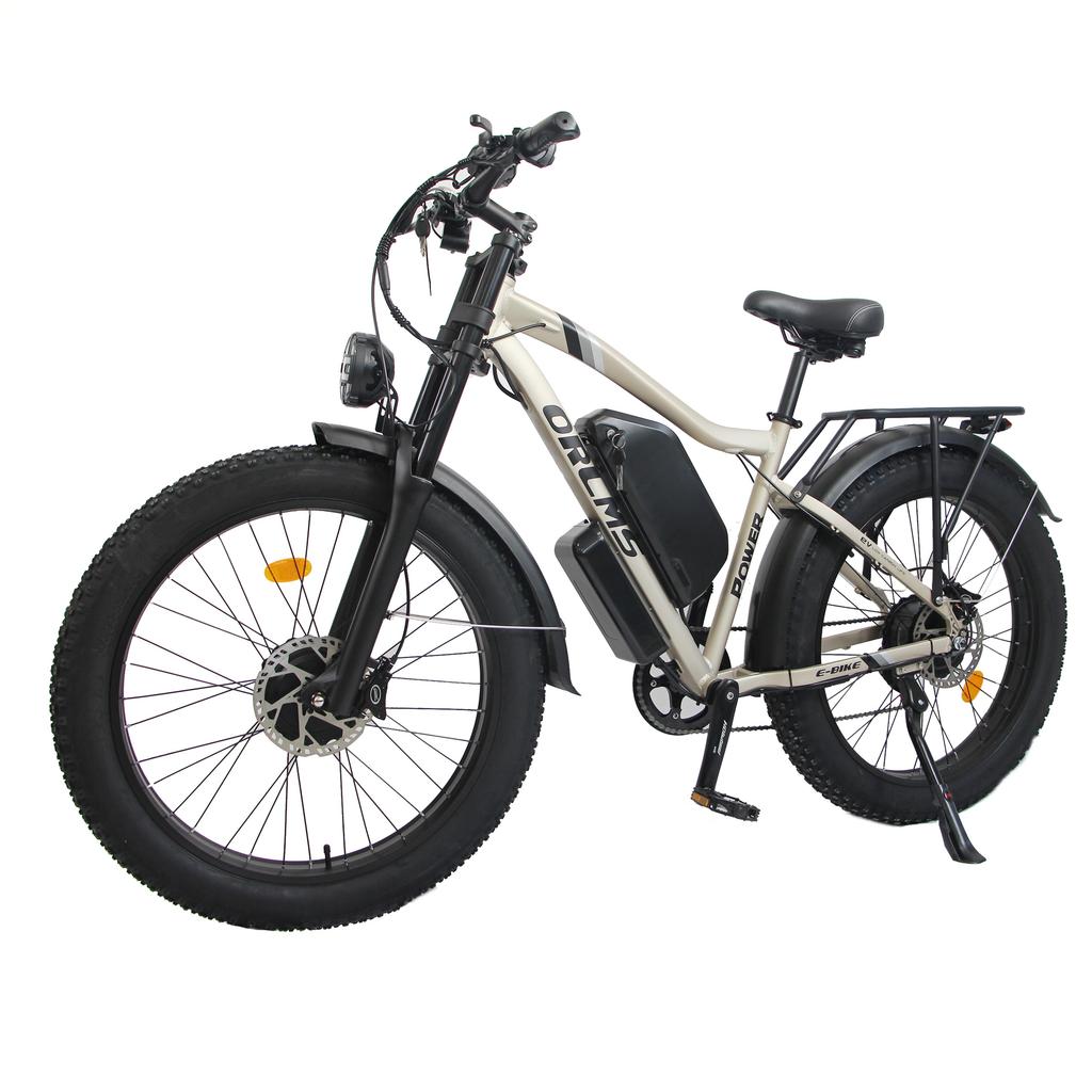 ORLMS MX500 Gold/Grey 2000W Dual Motor+52V25AH Detachable Battery 26 * 4.0-inch Tire Maximum Speed 60KM/H Electric Bicycle