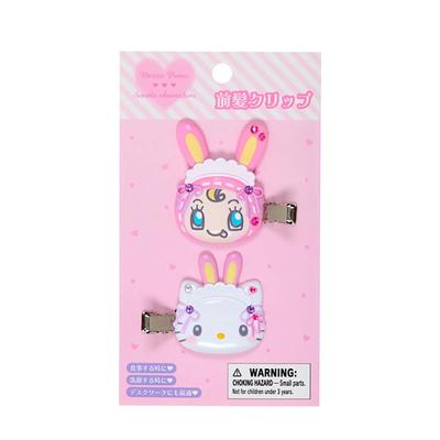 Sanrio Mezzo Piano Bangs Hello Set of and Suitable for Ages 3 and Item Number Clips, Kitty, Right-facing Left-facing Clips, Up, 328910.