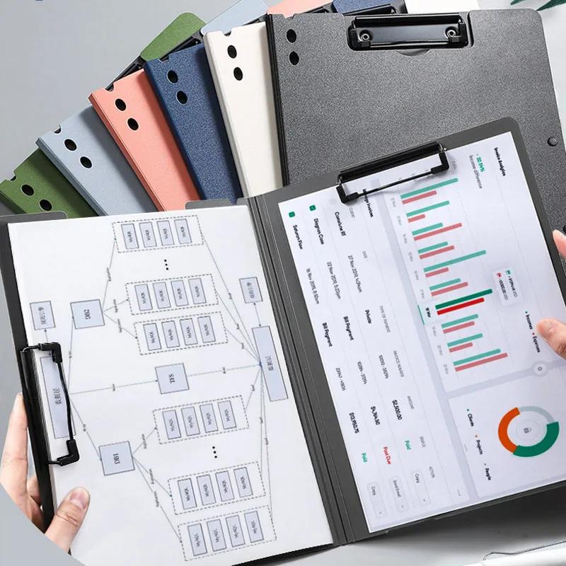 Double Clip Thickened File Folder With Writing Pad Office Multi-Functional PP Material Clipboard Organizers Desk Organizer