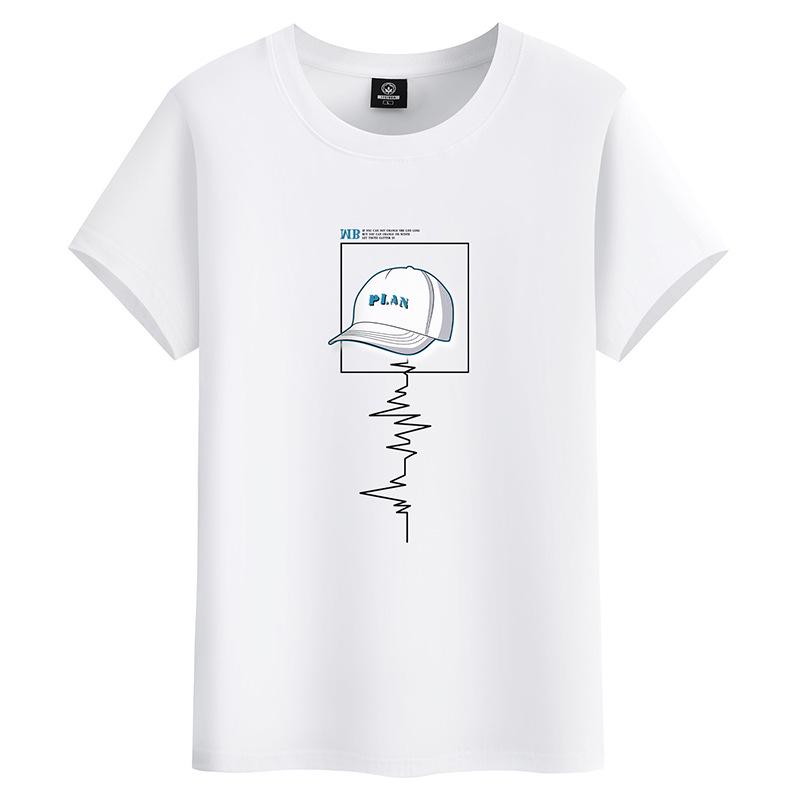 Camiseta de Algodón de Manga Corta para Hombre y Joven de Corte Holgado 2024