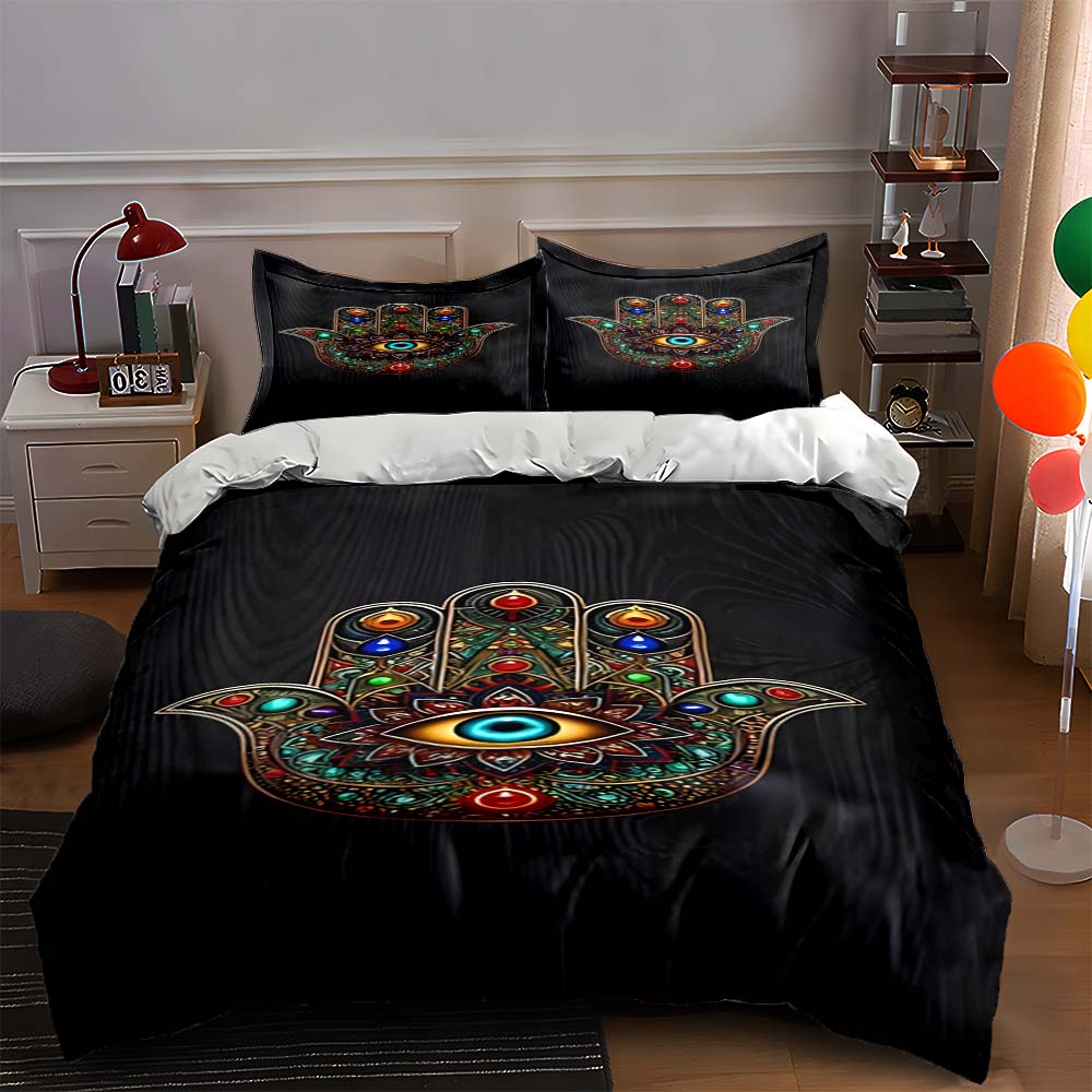 

Mandala hand motif. Bedding Duvet cover sets Duvet covers Pillowcases gifts (1 * Duvet Cover 2 * Pillowcases, without duvet insert) 135x200cm