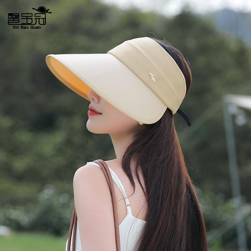 8540 Summer Large Brim Showing Face Small Sun Protection Visor Children Outdoor Versatile Fashion UV Protection Empty Top Hat