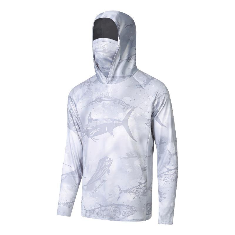Fishing Hoodie Men Long Sleeve Quick Dry Breathable Clothing Uv Protection Outdoor Fishing T-shirt fishing clothes
