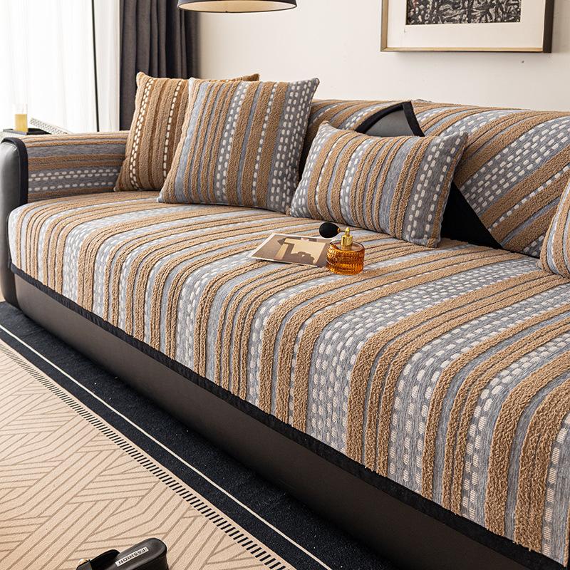 Stripe Jacquard Sofa Cushion Anti-Slip Sofa Cover For Living Room Couch Seat Cover Universal Couch Slipcover Furniture Cushion