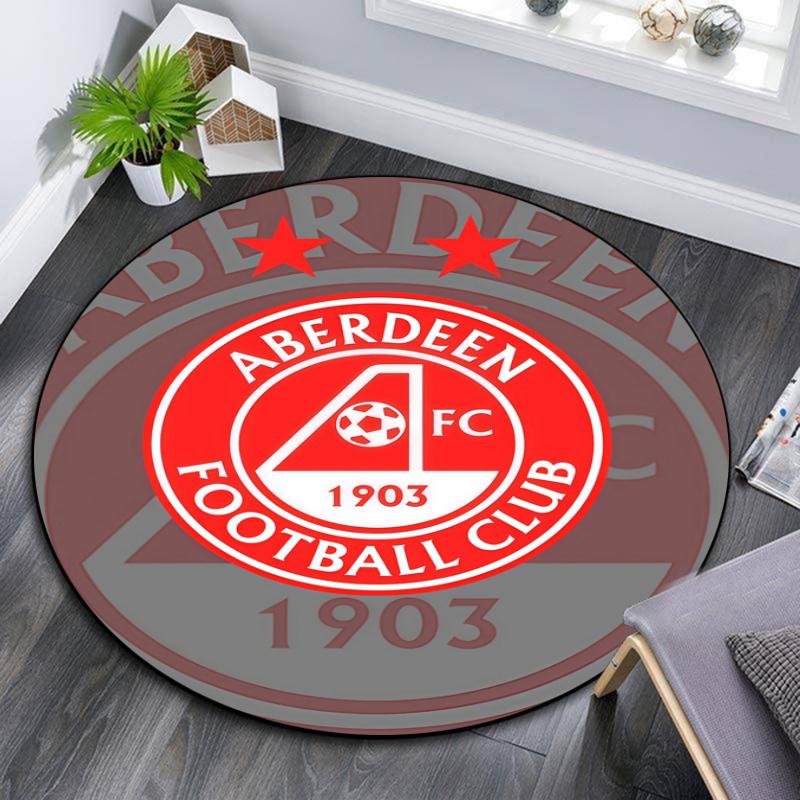 Aberdeen FC pattern round rug,Carpet Rug for Living Room Bedroom Playroom ,Non-slip Floor Mat,Holiday Gifts and Birthday Gifts.