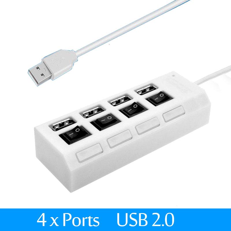 Xiaomi USB 2.0 Hub USB Hub 2.0 Multi USB Splitter Hub Use Power Adapter 4/7 Port Multiple Expander USB 3.0 Hub with Switch 30CM Cable